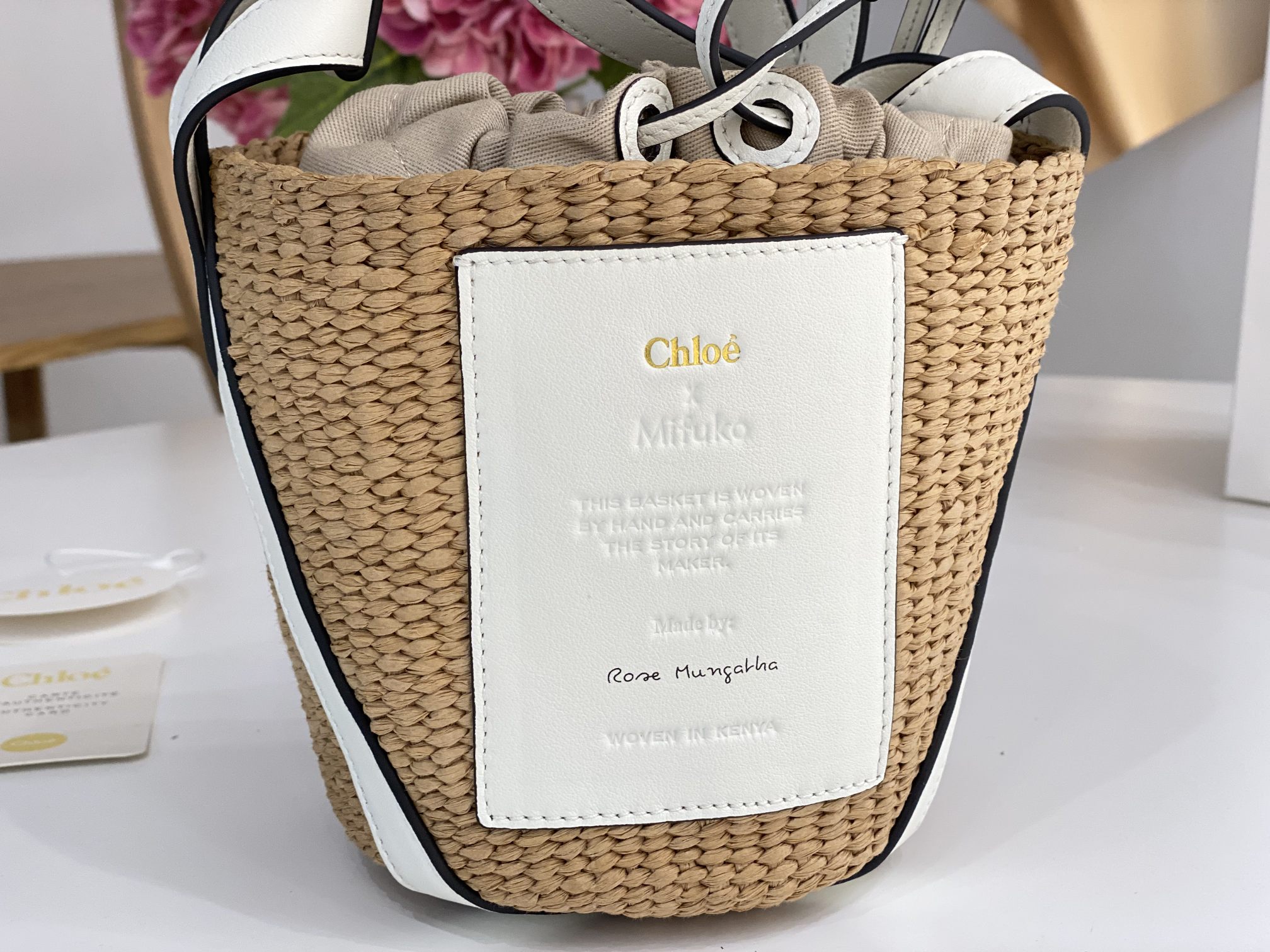 Chloe Small Woody Basket In Natural Fibers 